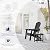 Plawdlik Folding Adirondack Chair Set of 4, Cup Holder?Wooden Textured ?Heavy All-Weather HDPE Comfortable Set Poolside Backyard Lawn Black
