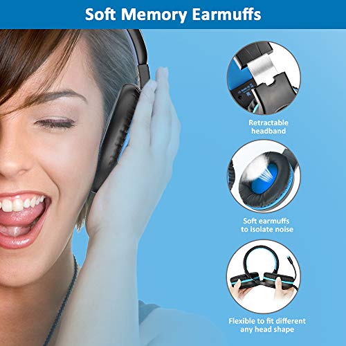 Cocoda Gaming-headset voor PS4, pc, Xbox One, ruisonderdrukking, professionele over-ear hoofdtelefoon met microfoon en volumeregeling, 3,5 mm headset, gaming voor PS3, laptop, Mac, mobiele telefoon, tablet switch - Afbeelding 5