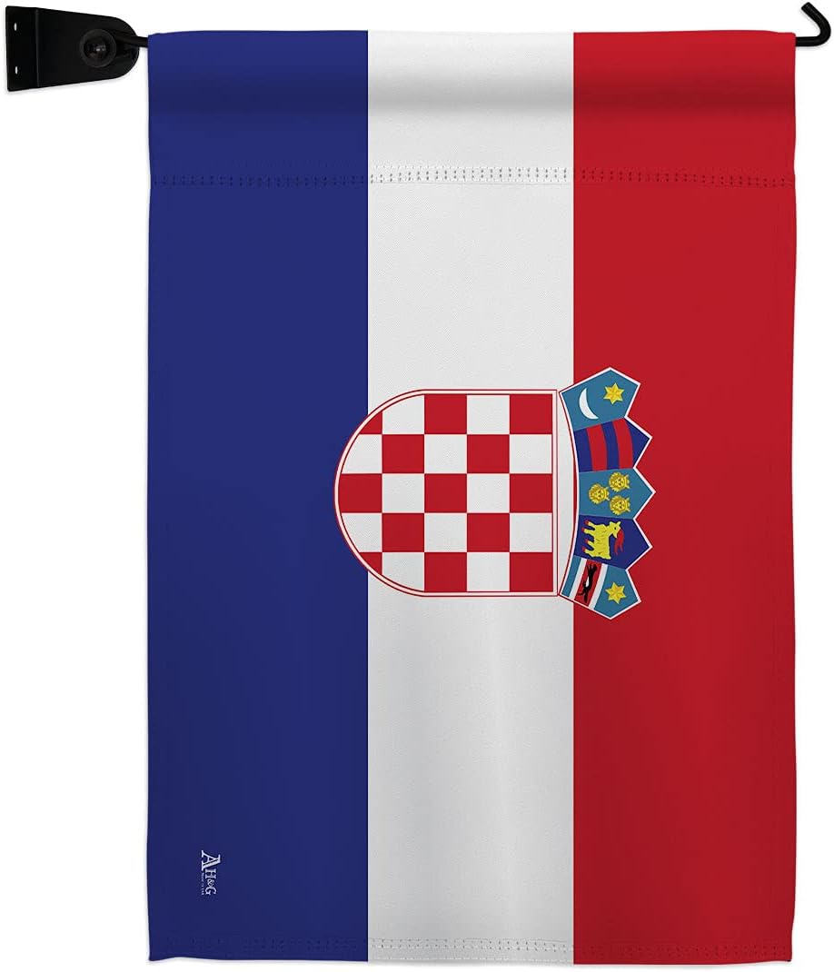 Croatia Burlap Garden Flag Nationality Nation International World Country Particular Area Small Decorative Gift Yard House Banner Double-Sided Made In USA 13 X 18.5
