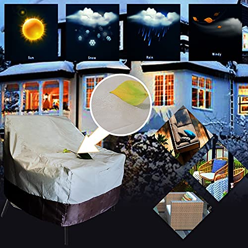 J&C 38x35x31in Chair Cover Outdoor Dustproof Water Resistant Furniture Patio Table Cover for Indoor Garden Furniture