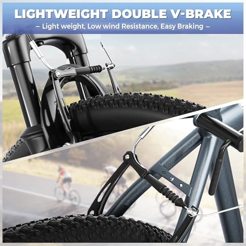 Max4out 26 inch Mountain Bike with 7 Speeds Cycling Bicycles,Front Suspension,Metal Frame Bicycle for Men and Women, Adult Racing Bike, Road Bike,X5 Gray — view 5