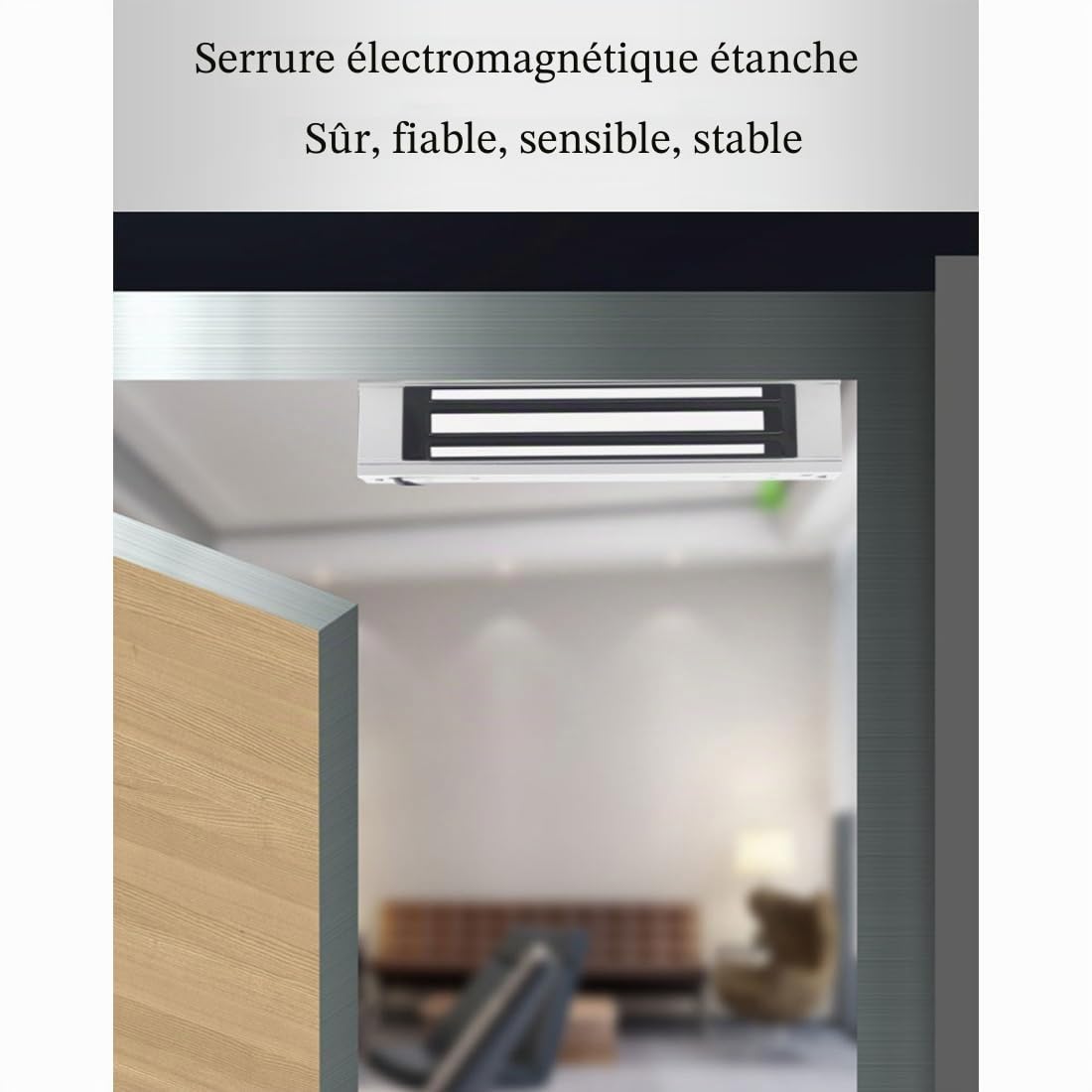 Serrure électrique magnétique 280 KG 600Lbs Electro Aimant Lock 12V, Serrure électromagnétique pour système de contrôle d'accès Verrouillage de Porte magnétique NC Fail-Safe Mode Surface Peinte