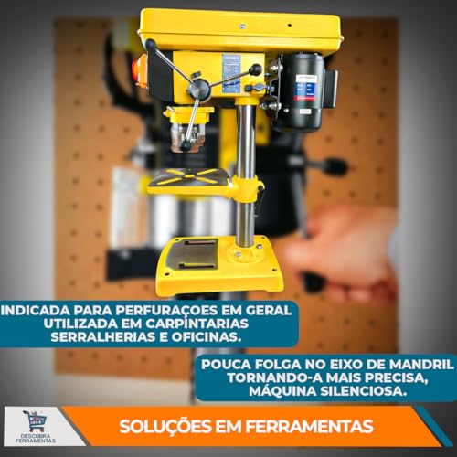 Furadeira de Bancada MFB -16 Menegotti 500W 60HZ 5/8 C/Motor Monofasico C/Mandril Original - 127v