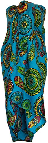 Sarong Wrap from Bali Your Choice of Design Beach Cover Up (Dreamcatcher Turquoise)
