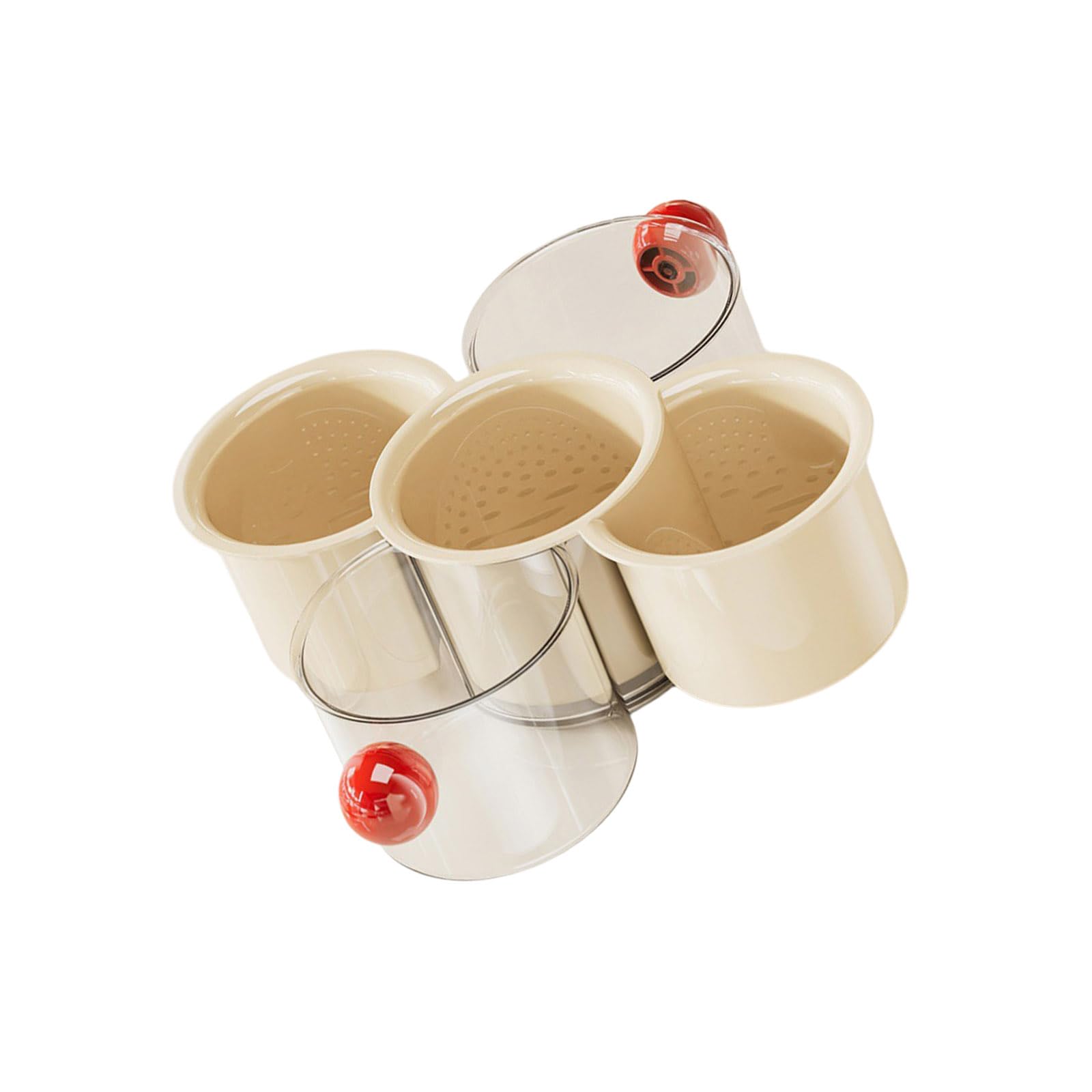 Piceioep Multiple Compartment Rotating Organizers with Nonrust Steel Frame and Silicone Seal for Freshness Produce Storage Container