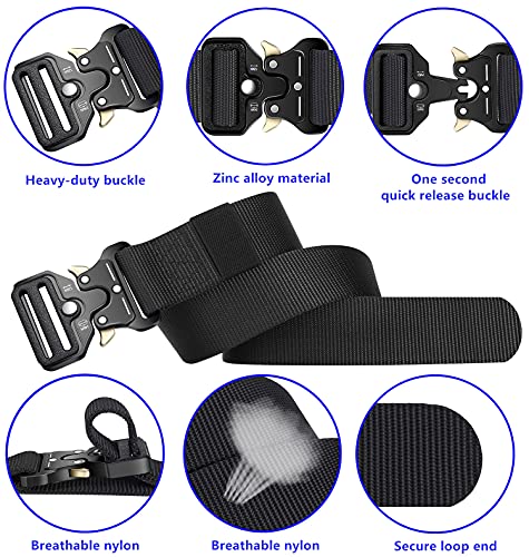 Ginwee 3 Pack Tactical Belt,Military Style Belt, Riggers Belts for Men, Heavy-Duty Quick-Release Metal Buckle with extra MOLLE Hook - Image 3