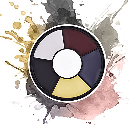 image for Go Ho Clown White Black Face Body Paint,6 Colors Wheel for Special Eff