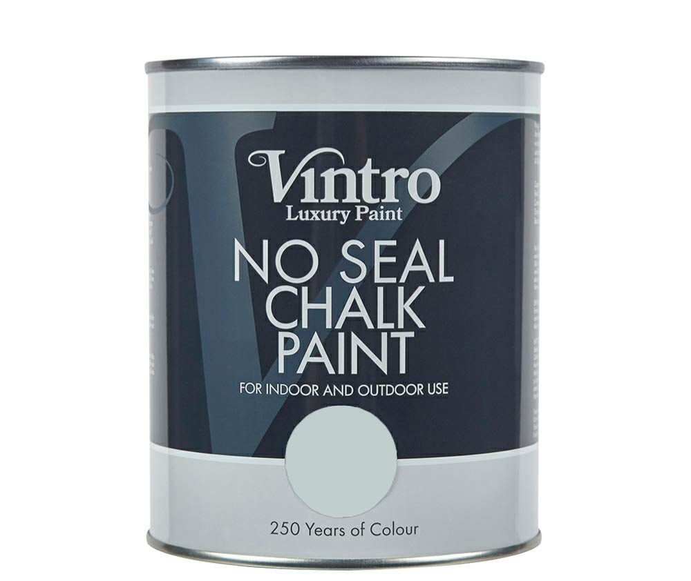 Vintro Paint Harewood (Pale Blue-Green) Vintro | No Seal Chalk Paint | Pale Blue-Green | Interior & Exterior Use | Furniture | Walls | Wood | Metal | 1 Litre (Harewood)