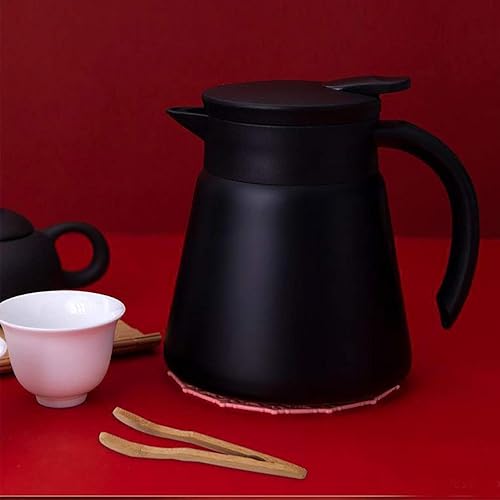 Miniatura 4 de Jarra térmica de café con aislamiento de acero inoxidable de 20 onzas, dispensador de agua y bebidas con aislamiento al vacío de doble pared (negro)