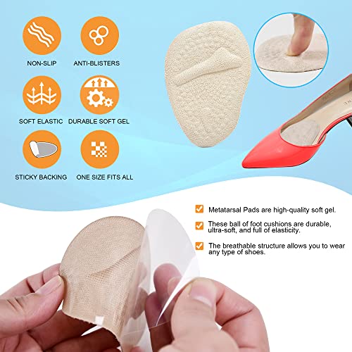 Image of Metatarsal Pads for Women Ball of Foot Cushions (2 Pairs Foot Pads) All Day Pain Relief and Comfort One Size Fits All Shoe Inserts
