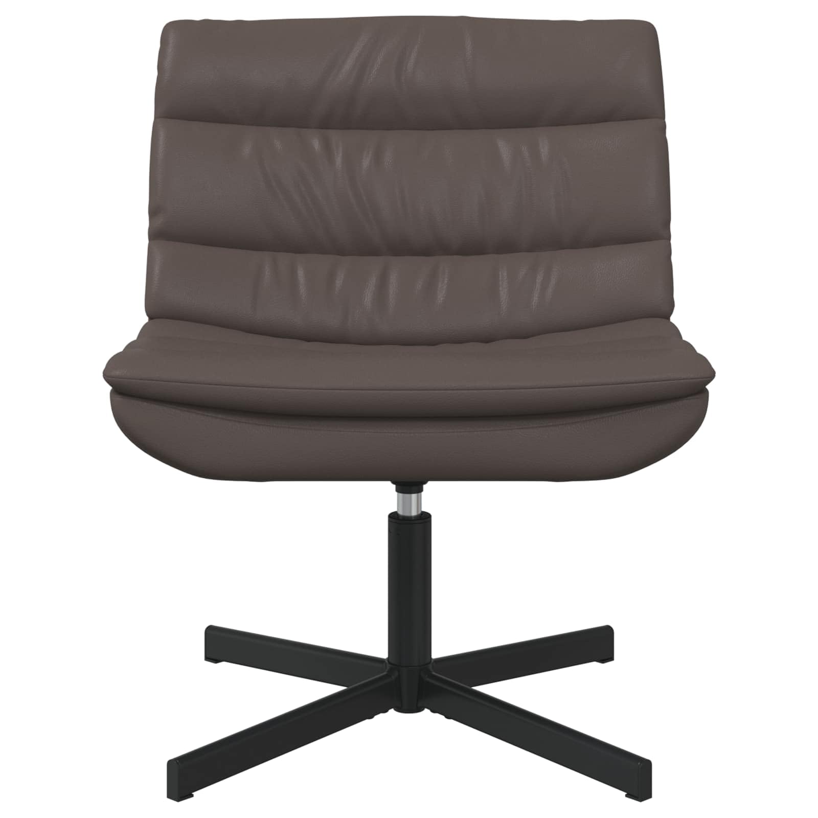 Krzesło obrotowe Brown 63 x 75 x 76 cm błyszczący PU z metalową ramą