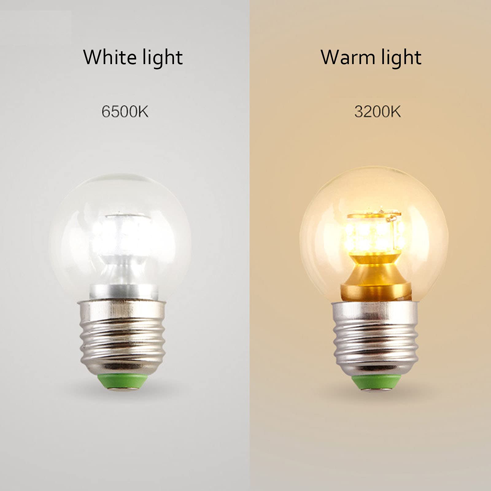 LAI HO Lampadina LED G45, Lampadine Edison E27 Dimmerabile, 7W (Equivalente A 60W), Base A Vite Edison E27, Lampadina LED SMD 2835 Lampadine Globo G45 Decorazioni per La Casa,Warm Light,5W/10PCS