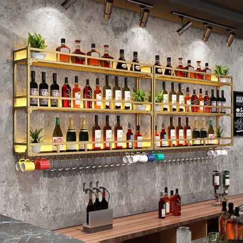 Étagère de présentation pour bouteilles d'alcool en fer forgé haut de gamme - 6