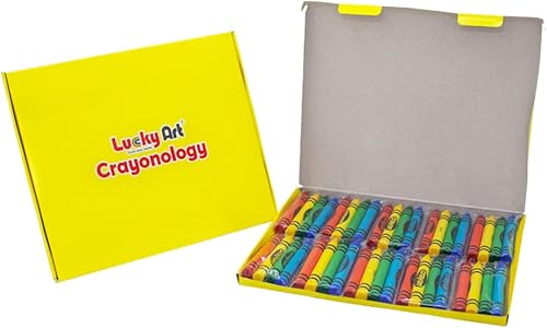 Lucky Art - 10 juegos de 4 paquetes (40 unidades) de crayones de tamaño grande, paquetes de mini crayones no tóxicos crayones a granel para