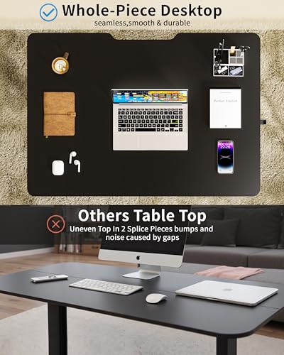 Image of Okin Small Electric Standing Desk, 36 x 24 Inches Whole Piece Height Adjustable Desk, Black Sit to Stand Desks Computer Workstation for Home Office