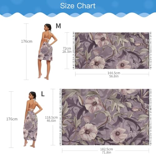 Vestido de baño estilo William Morris con falda floral malva de diseño 7
