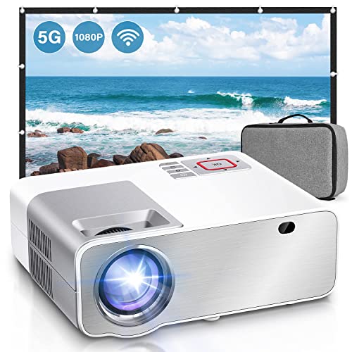 DOOK Proyector 5G WiFi Bluetooth Nativo 1080P Full HD Proyector de 9500 Lúmen Soporte 4K Corrección Trapezoidal 4P±45° y Zoom-50% para Home Theater Compatible con iOS/Android/PC/TV Stick / PS5