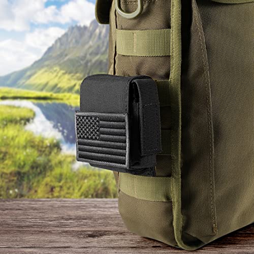 Frtkk 2 Pack Tactical Cigarette Pouches, Molle Edc Compact Pouch Small Utility Pouch Accessories Battery Cigarette Case Card Holder Lighter Slot Mini Cigar Belt Waist Pack (Black 2) #TOP6