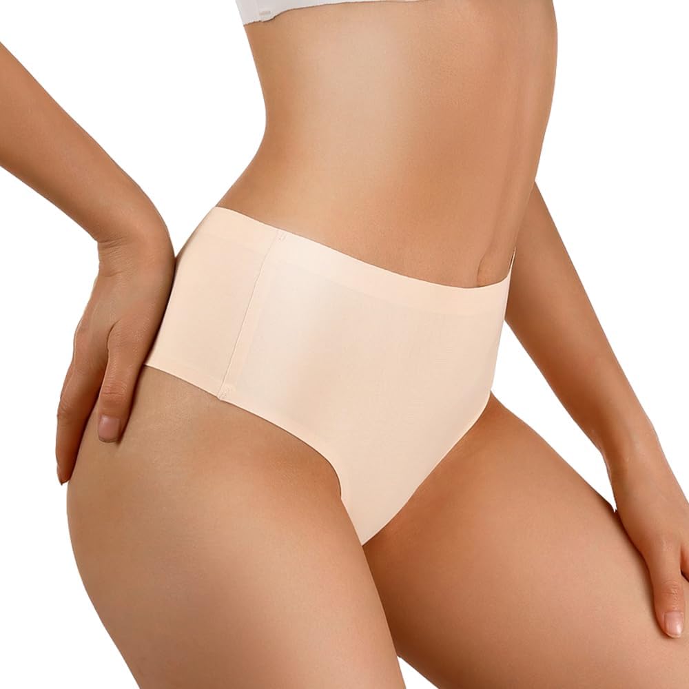 Women's High Waisted Thongs Underwear Seamless Hi Cut T Back Tanga Soft Smooth lingerie Panties Classic Undies 6 Pack - Image 7