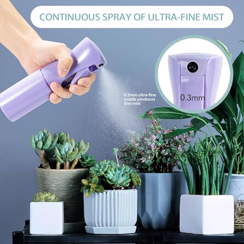 QKNOSM 2 Stück Sprühflaschen Haar, 300ml Wassersprühflasche 0.3mm Ultrafeine Sprühflasche Extrafeiner Zerstäuber Sprühflasche für Haarpflege Gesichtsreinigung Haustierreinigung