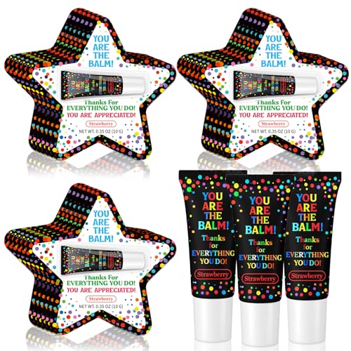 Image of 24 Pack Back to School Teacher Employee Gift Bulk Thank You Gifts Lip Balms You Are The Balms Coworkers Staff Appreciation Gift Bulk for First Day of School Inspirational Nurse Gifts