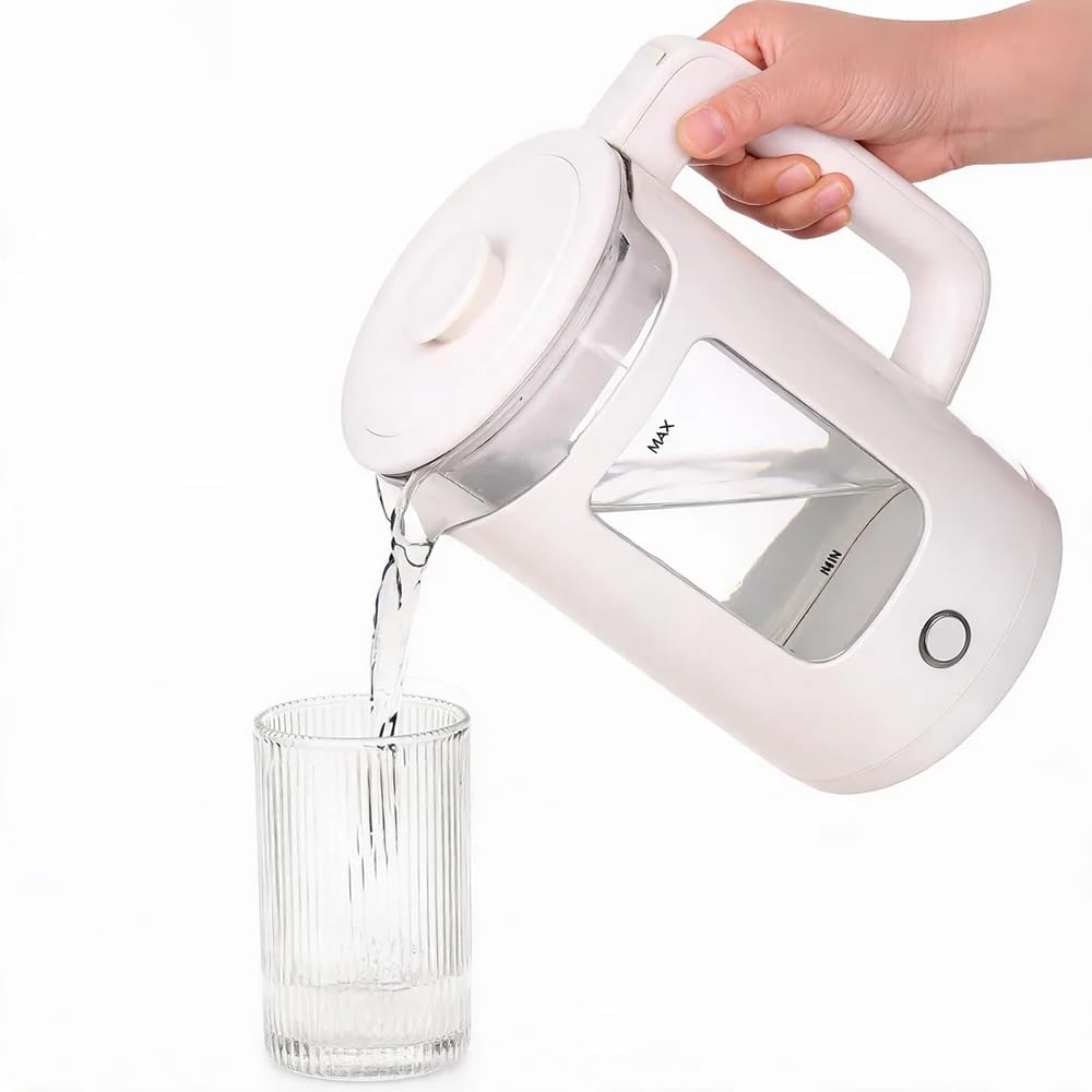 2.0L Large Capacity Electric Kettle, 1500W Rapid Boiling, Borosilicate Glass and Stainless Steel, BPA-Free, with LED Light, Automatic Power-Off and Anti-Dry-Boil Function. (white)