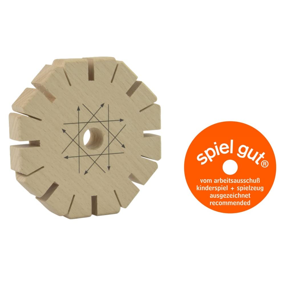 Pebaro KBL1 Set knoopbloesem van massief hout, beuken, incl. knoopgaren in 7 verschillende kleuren, knutselset, vormgeven van vriendschapsbanden, veters, haarbanden, spel, goed, cadeau-idee : Pebaro