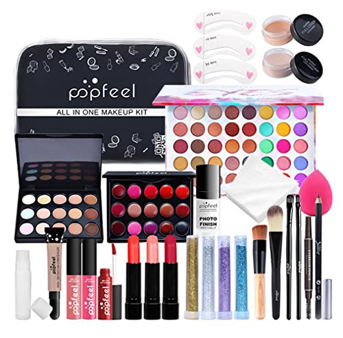 Juegos de Maquillaje para Mujer, Set de Maquillaje Profesional de 30 Piezas, Organizador de Maquillaje de Viaje Portátil - Kit de Cosméticos Completo Con Sombras de ojos Lápiz Labial Ocultador