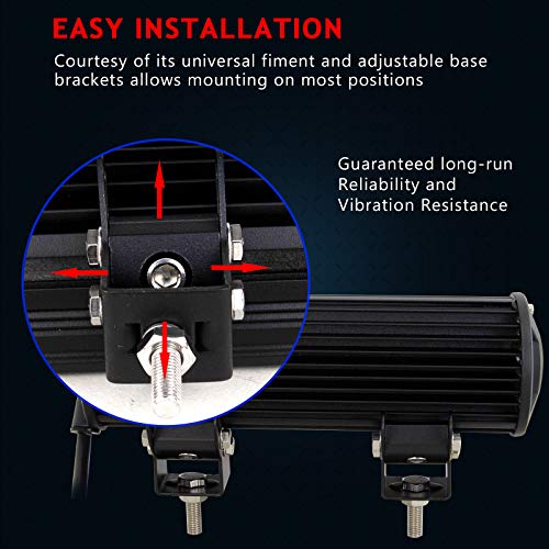 AUXTINGS 12 inch 72W Led Work Light Bar Spot Flood Combo Off road Lamp Lights Lighting for Jeep off road Van Camper Wagon ATV AWD SUV 4WD 4x4 Pickup Van with Mounting Bracket - Image 5