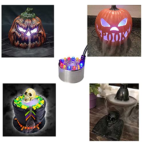 Akeydeco BQ154-2 Halloween Mist Maker,Halloween Lights Fog Machine Ultrasonic Mist Water Pond Fogger 12 Led Red Yellow And Blue Light Flashes thumb #1