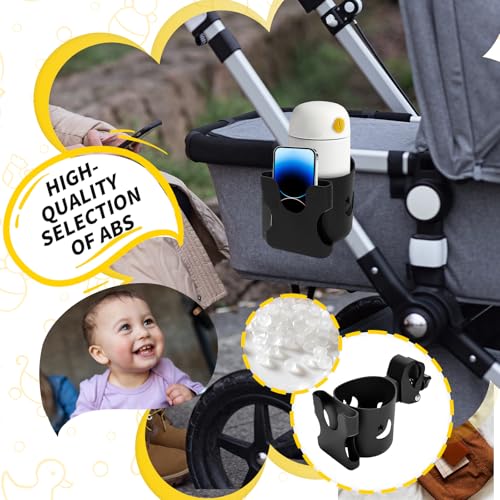 Miniatura 7 de Portavasos Carrito Bebe Con 2 Gancho Carro Bebe Ajustable Y Versátil Porta Vasos Para Biberones Bebidas Termos Vasos Teléfonos Móviles,Soporte Botella Bicicleta Para Sillas De Ruedas Carritos