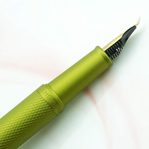 Miniatura 196 de Hongdian Black Forest - Pluma estilográfica de punta media, diseño clásico con convertidor y estuche de metal Negro -,Azul,Latón,Fibra de