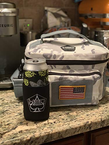 HSD Lunch Bag, Insulated Cooler, Thermal Lunch Box Tote with MOLLE / PALS Webbing, Adjustable Padded Shoulder Strap, for Tactical Men Women Adults and Boys Girls Kids (White Camo, Medium) - Thumbnail 3