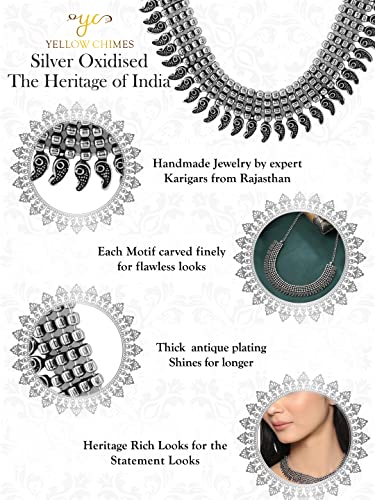 Adjustable Oxidised Beads Studded Choker Necklace (NK 4)