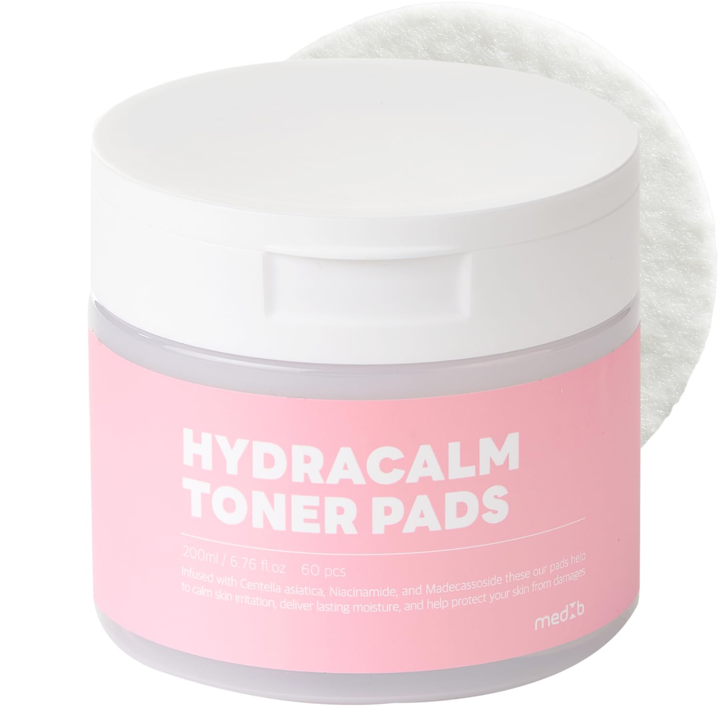 MEDB Hydracalm Toner Pads | BHA & PHA | Daily Toner Pad | Improving Elasticity, Korean Skin Care, Hydrating, for Troubled Skin & Breakouts | 60 Pads