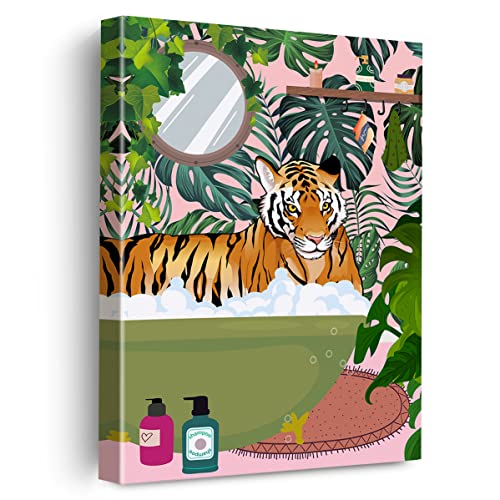 Evxid Tiger in Badewanne Leinwandposter EVXID1004