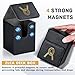 ZLCA Card Deck Box for MTG with 2 Dividers, Card Storage Box Fits 100+ Single Sleeved, PU Leather TCG Deck Case Holder for Magic Commander Yugioh (Black,Ring)