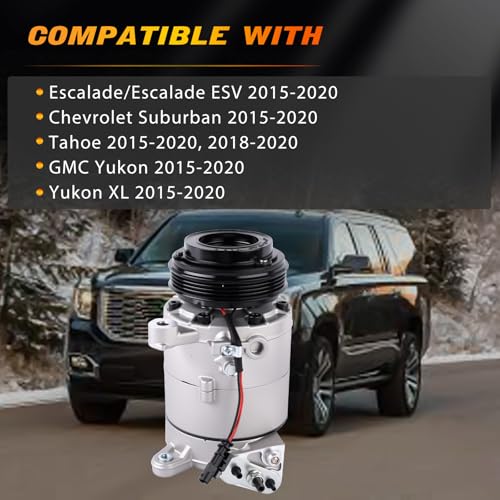Soklopi 198381 A/C Compressor With Clutch Compatible with Escalade ESV 2015-2020, Chevrolet Suburban 2015-2020, Tahoe 2015-2020, GMC Yukon 2015-2020, Yukon XL 2015-2020 by Soklopi - Used condition - Image 2