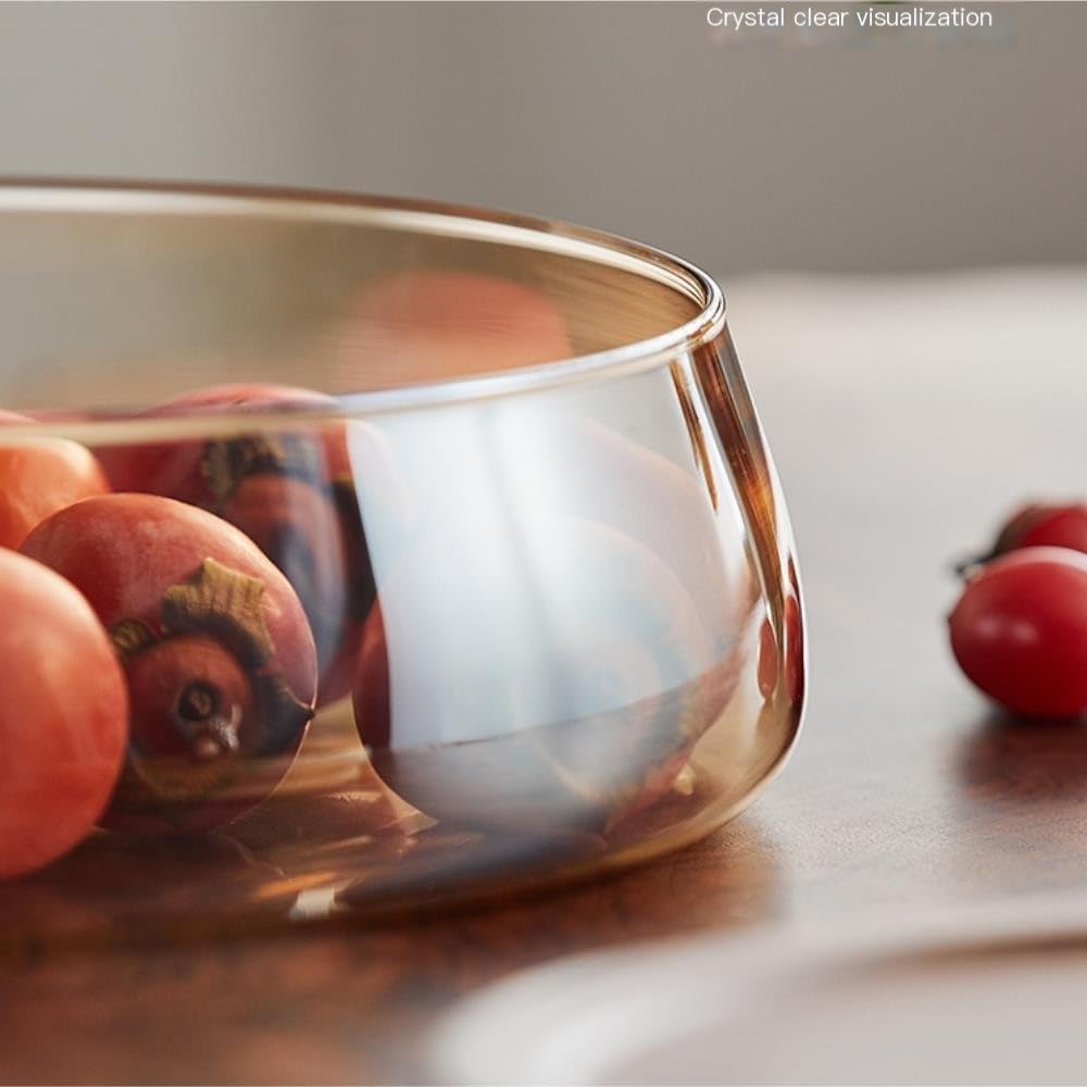 Taca na przekąski owocowe Glass Fruit Plate Living Room Coffee Table Household Exquisite High-color Dry Fruit Candy Snacks Placed on The Plate High Fruit Basket Dekoracja domu