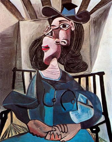 Toile Pablo Picasso Fille sur Chaise poster abstrait de createur pour embellir un salon modern