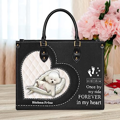 Bichon Frise Leather Bag Women Fashion Synthetic Leather Handbags Shoulder Bag For Dog Lover2