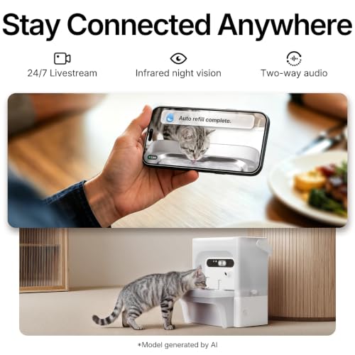 Image of PETKIT Eversweet Ultra Cat Water Fountain with AI Camera, Wastewater Separation Filterless 169fl oz /5L Automatic Dog Water Fountain for Small Dogs, 5G WiFi 140‌Wide-Angle Lens App Control