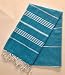 Paramus Turkish Towel Peshtemal in 100% Cotton for Beach Bath Swimming Pool Yoga Pilates Picnic Blanket Scarf Wrap Hammam Fouta Turkish Bath Towels Beach Towel (37x"70) (turqouise)