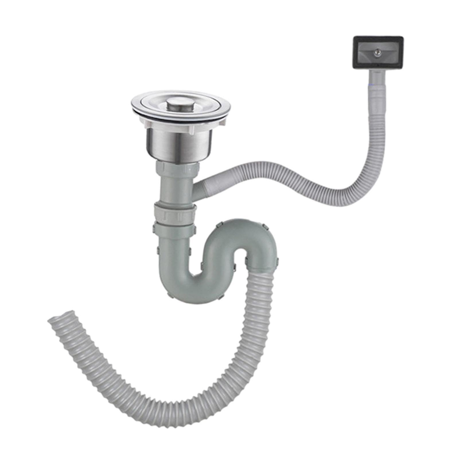 QUILSTM Universal Kitchen Sink Drain Cover Flexible Hose Strainer Basket Stopper Easy Installation Odorless Drain Pipe Solution Washbasin Sewer Drainer
