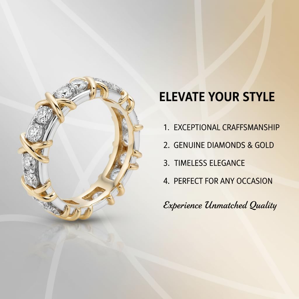 925 Sterling Silver Six Stone Gold Plated Design Ring White CZ Stone Also a Great Choice for Wedding Gift
