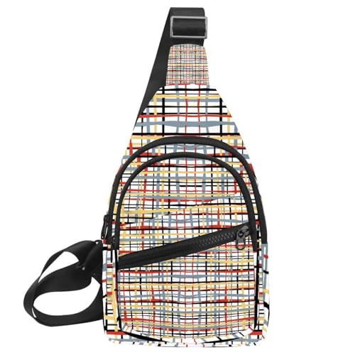 Bolso bandolera impermeable que evita la lluvia gracias a su diseño geométrico negro