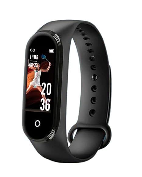 SHOPTOSHOP M3H Smart Band Fitness Tracker Watch with Heart Rate, Activity Tracker Body Functions Like Steps Counter, Calorie Counter, Heart Rate Monitor LED Touchscreen (Black)