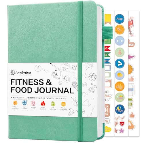 Food Journal & Workout Log Book: Daily Fitness Tracker & Food Diary with Calorie Counter | Exercise Planner Fitness Journal for Gym, Yoga, Weight Loss Goals | Workout Essentials for Women & Men, Green