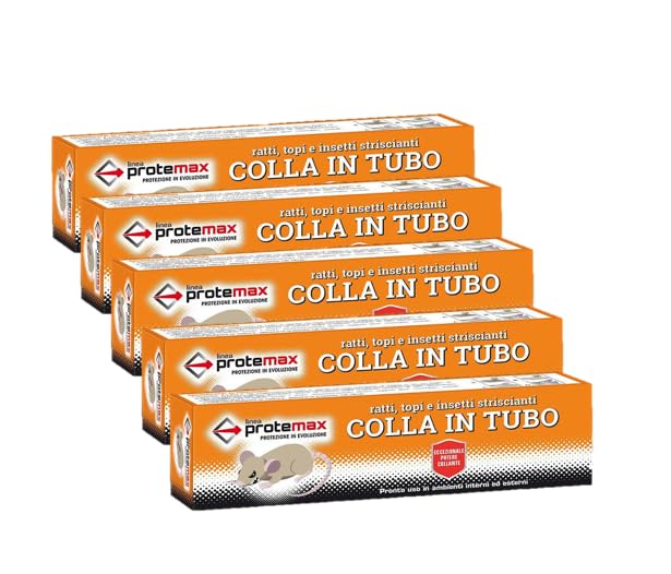 Colla TOPICIDA per Topi e Ratti in Tubo - Pack da 5 Tubi 135...