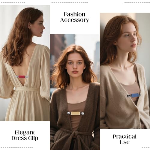Image of Ruisita 12 Pieces Dress Clips Back Cinch Set, Shirt, Sweater, Clothes, Mitten, Shawl, Waist Clips for Women Men